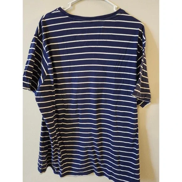 Berkley Jensen Relaxed Fit Pocket Tee Men's Size XXXL Blue/ White - Picture 4 of 6